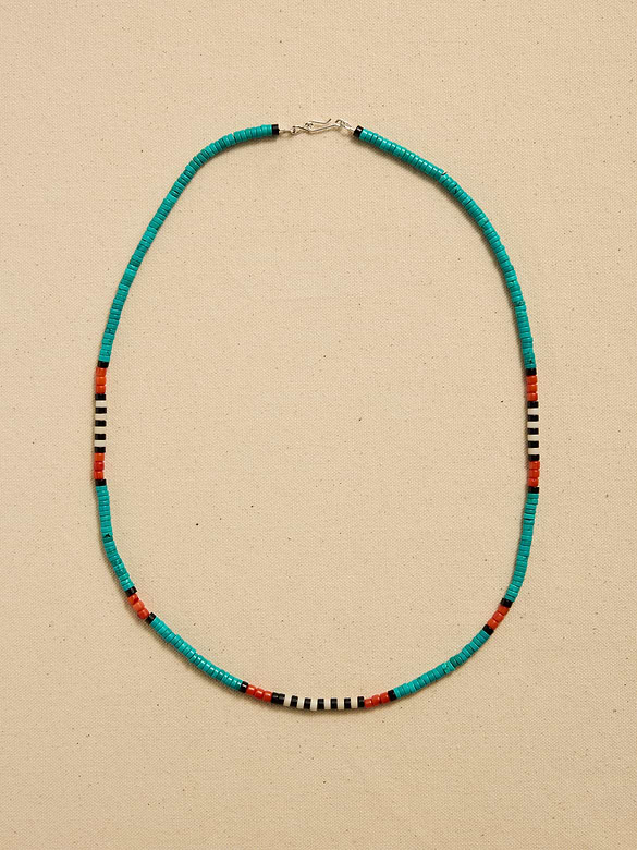 Archive Dainty Turquoise Beaded Matinee Necklace