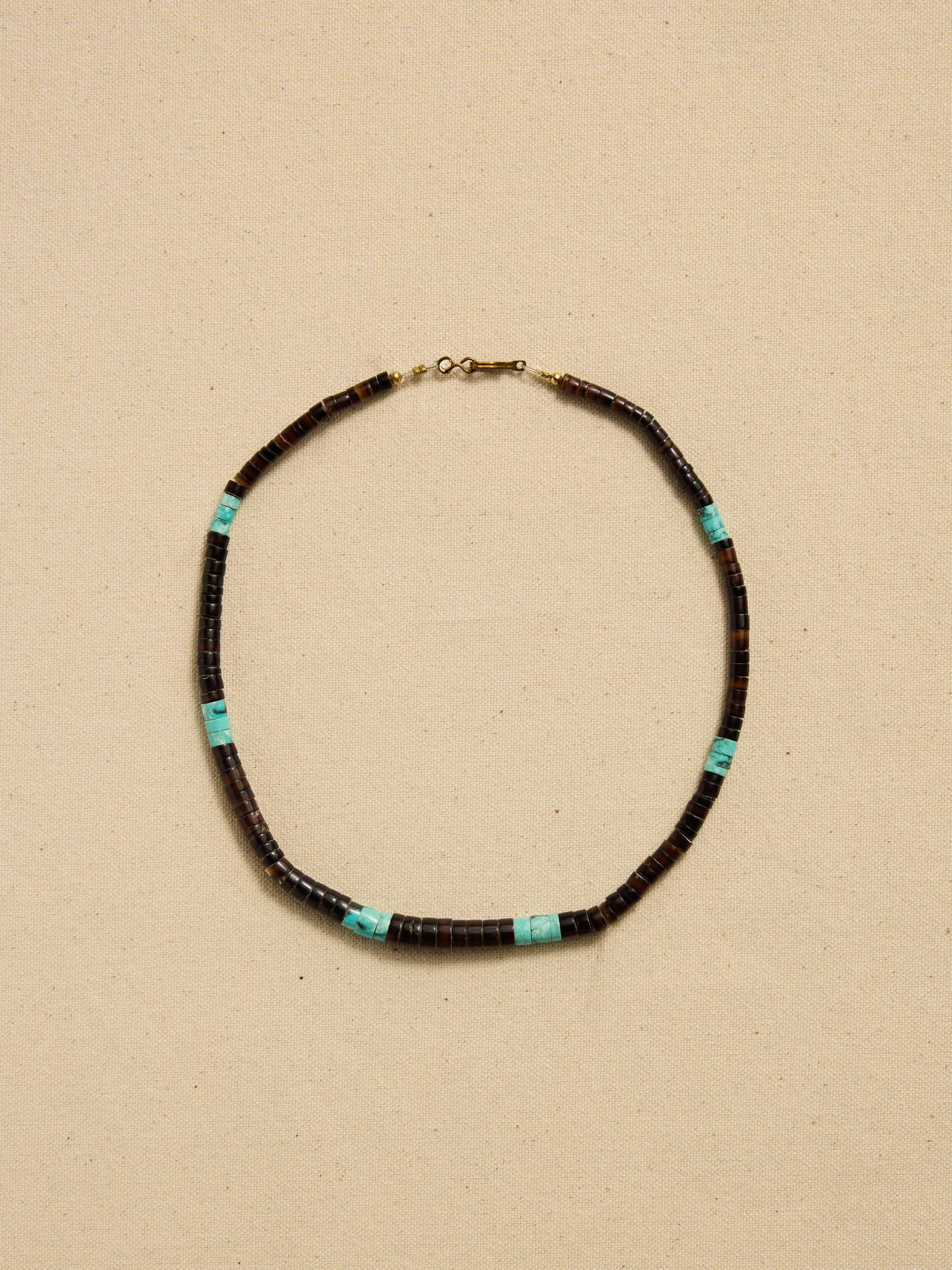 Image number 1 showing, Archive Brown And Turquoise Beaded Choker Necklace