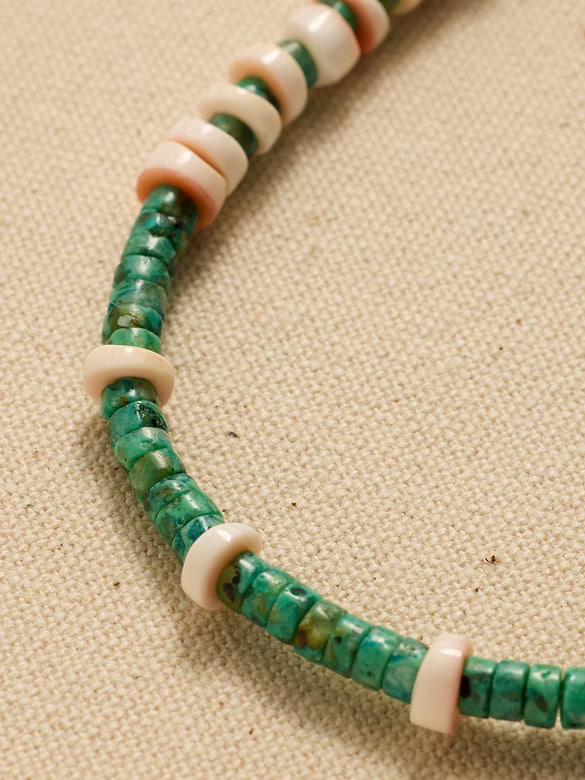 Archive Mixed Green Beaded Necklace