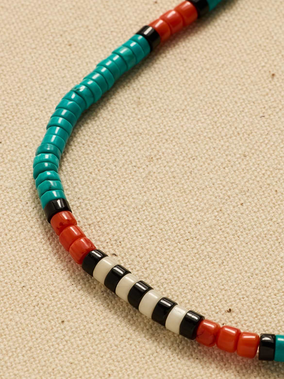 Archive Dainty Turquoise Beaded Matinee Necklace
