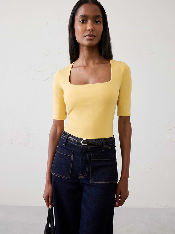 Soft Stretch Square-Neck Top