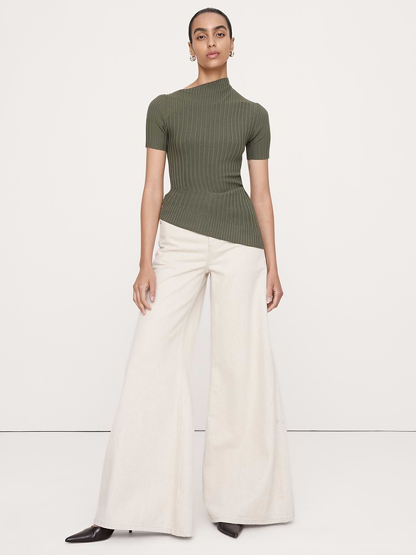 Sculpted Asymmetrical Sweater Tee