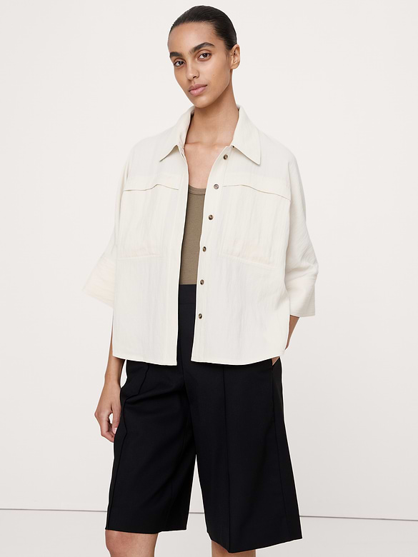 Drapey Twill Shirt Jacket