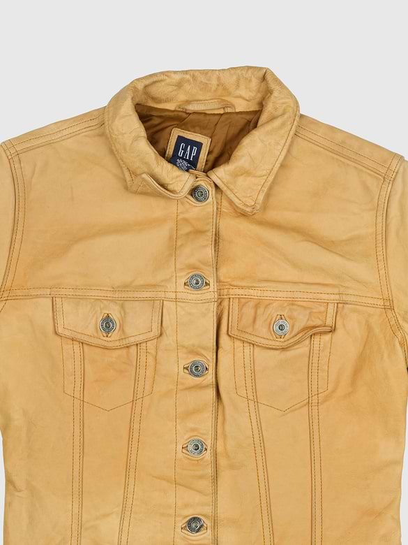GapVintage Womens 2000 Leather Jacket - S