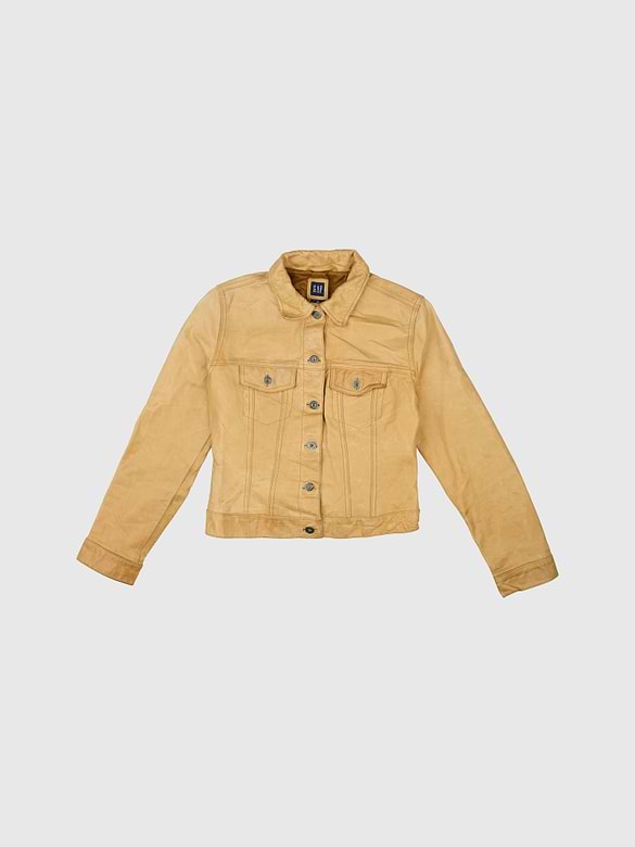 GapVintage Womens 2000 Leather Jacket - S