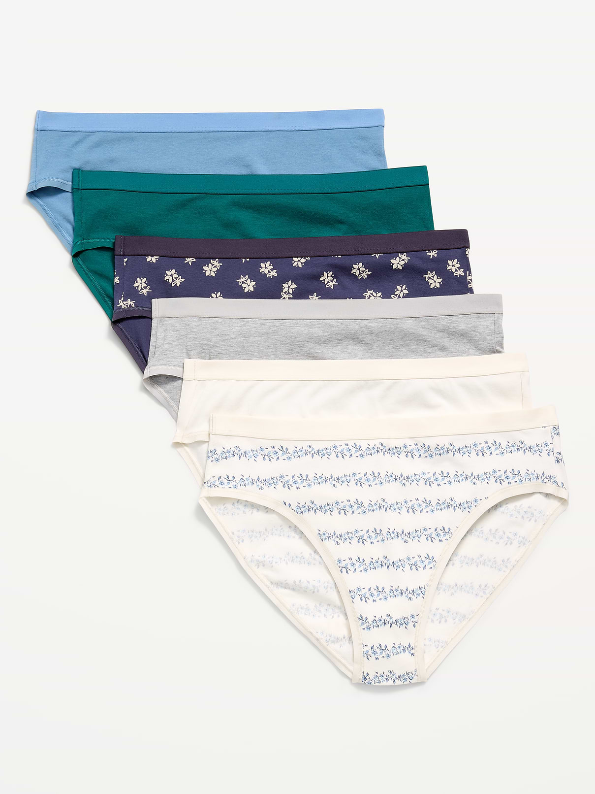 Image number 1 showing, High-Waisted Everyday Cotton Underwear 6-Pack