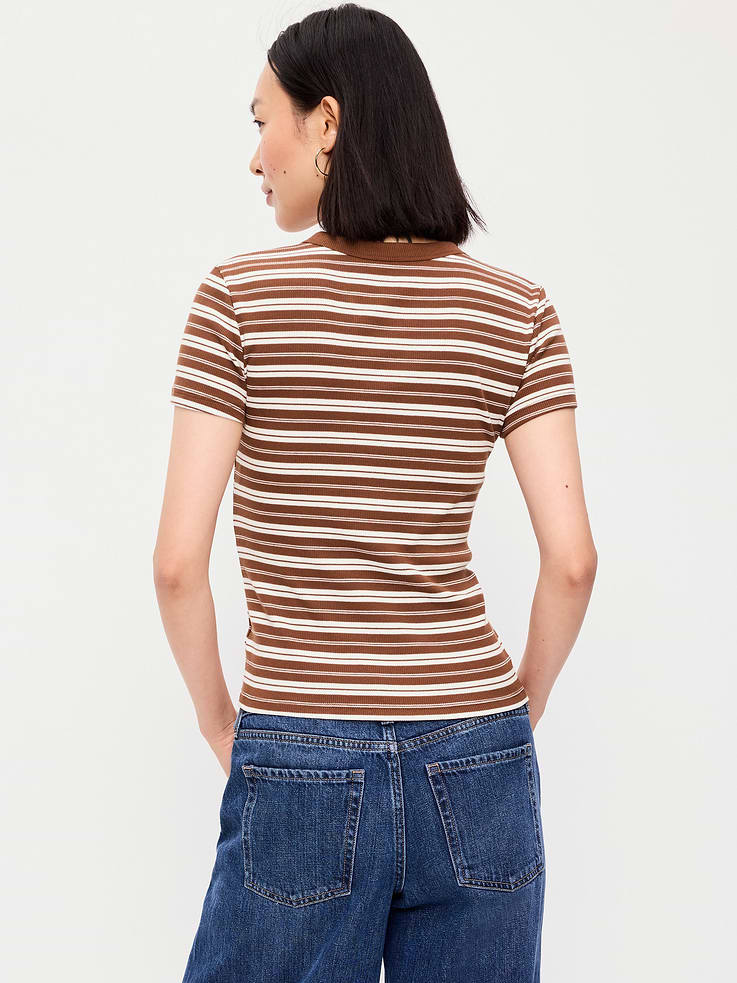 Image number 2 showing, Snug Crew-Neck Ribbed T-Shirt