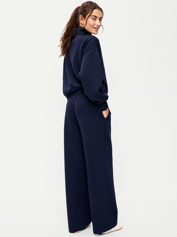Image number 3 showing, High-Waisted Bounce Fleece Wide-Leg Sweatpants