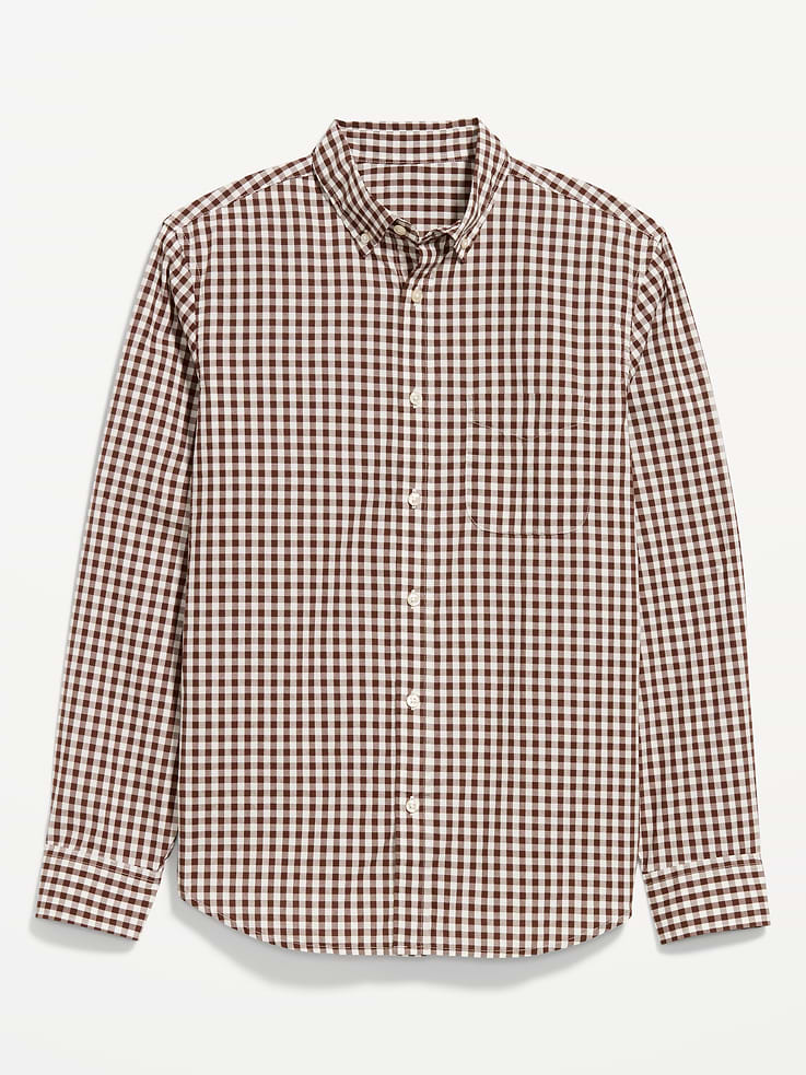 L'image numéro 4 présente Chemise passe-partout coupe classique en popeline à carreaux
