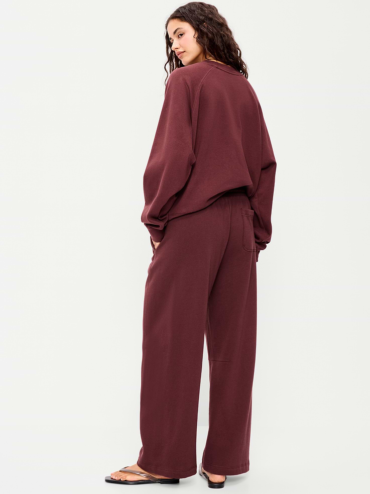 L'image numéro 3 présente Pantalon coupe baril PurConfort en coton ouaté à taille mi-basse