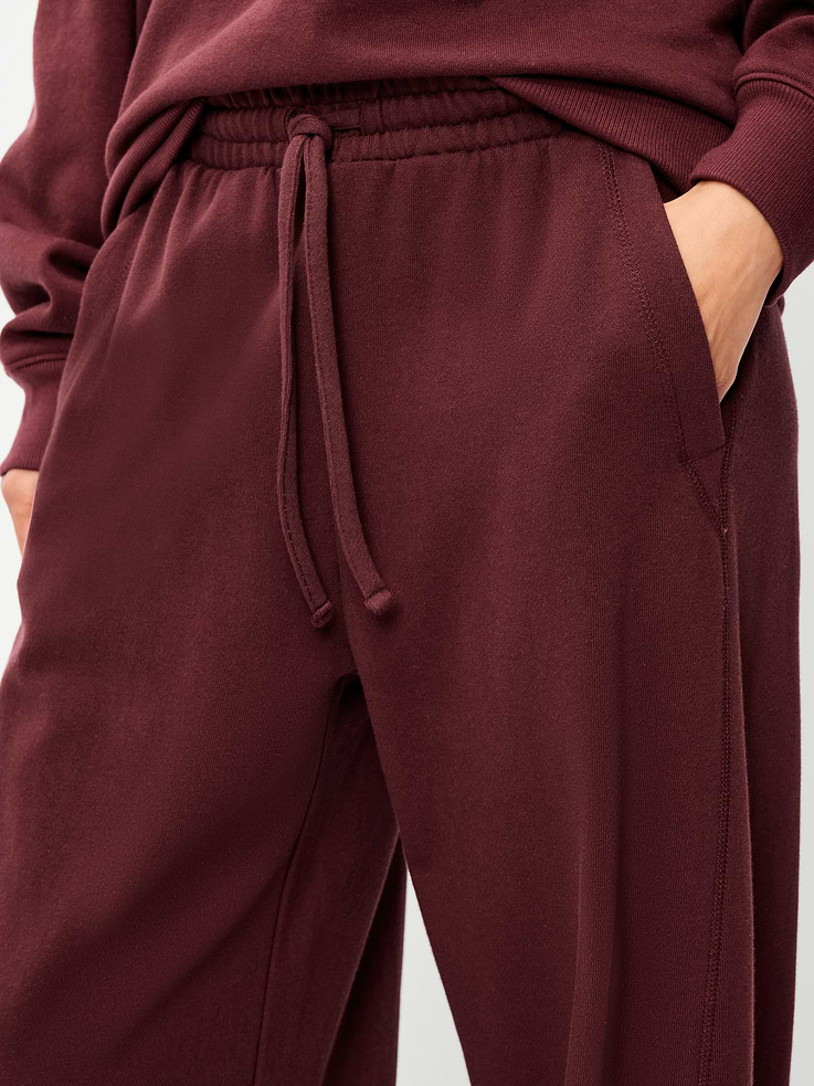 L'image numéro 4 présente Pantalon coupe baril PurConfort en coton ouaté à taille mi-basse