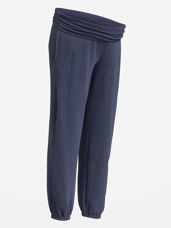 Maternity Rollover-Waist Fleece Jogger