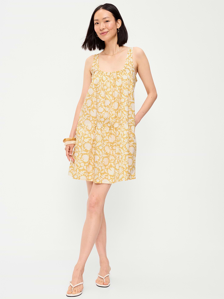 Image number 1 showing, Sleeveless Scoop-Neck Mini Swing Dress