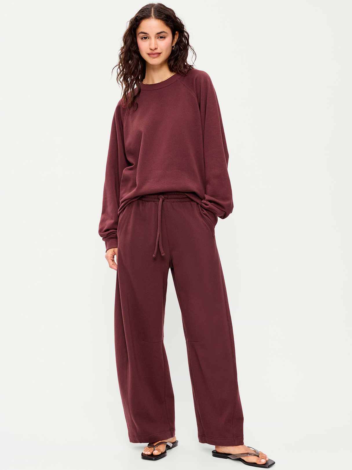 Mid-Rise SoComfy Barrel Sweatpants - Reddy Or Not by Old Navy