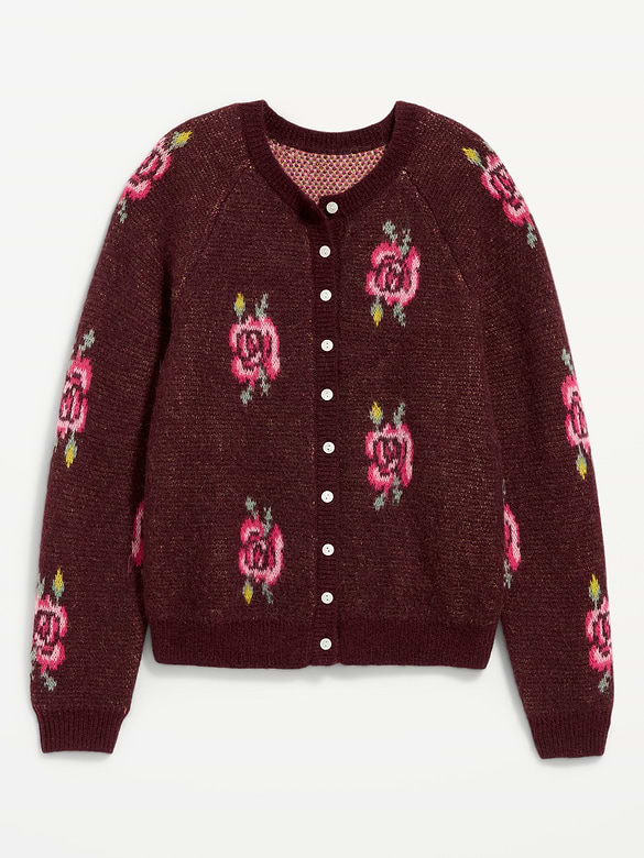 Cozy Slouchy Crew-Neck Cardigan