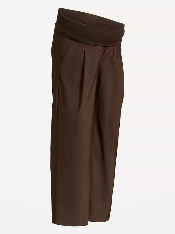 Maternity Rollover-Waist SleekTech Trouser Pants