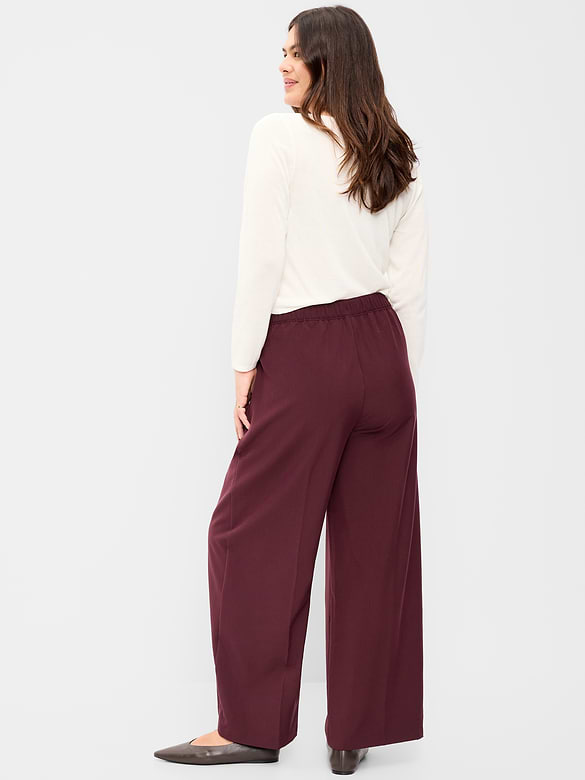 High-Waisted Wide-Leg Trouser Pants
