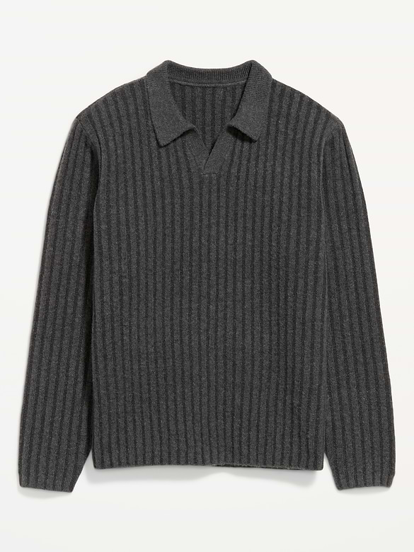 Long-Sleeve Polo Sweater