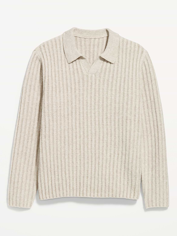 Long-Sleeve Polo Sweater