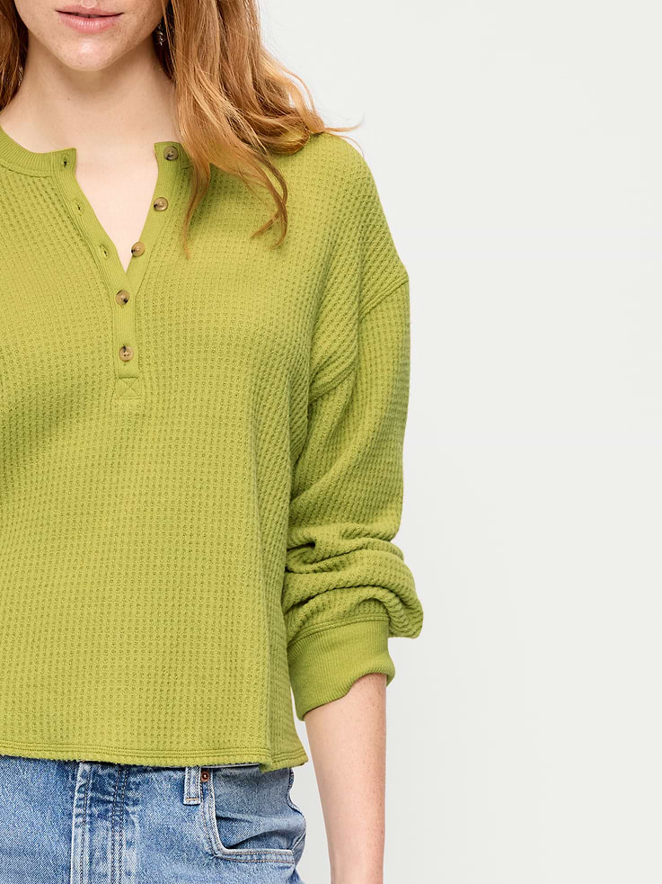 Image number 3 showing, Long-Sleeve Crew-Neck Henley T-Shirt