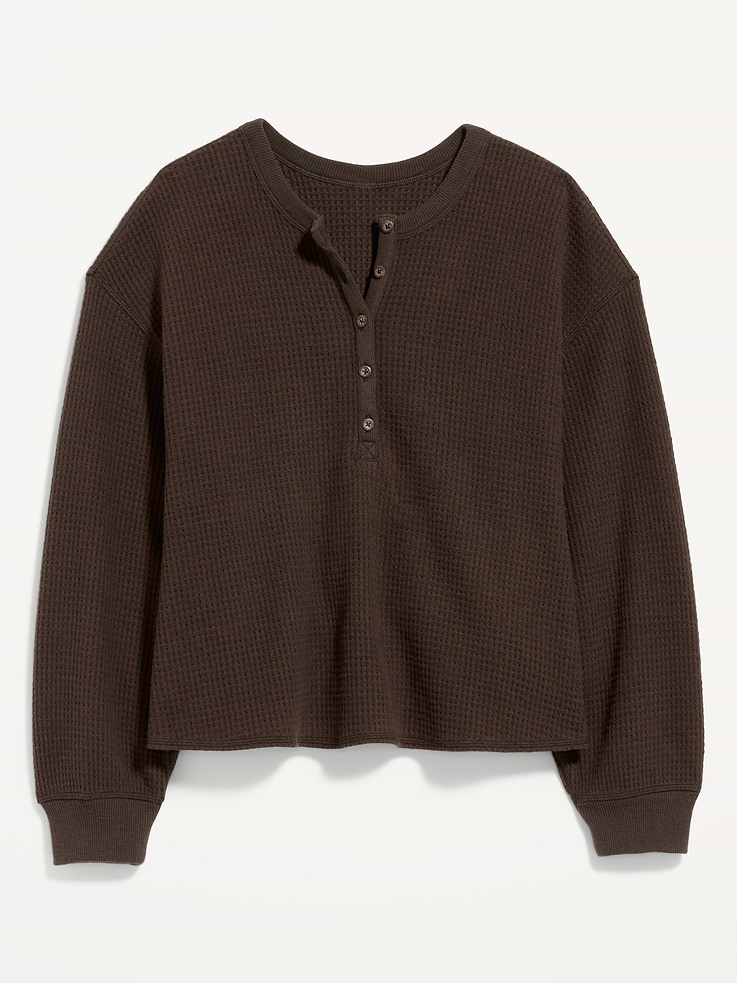 Image number 4 showing, Long-Sleeve Crew-Neck Henley T-Shirt