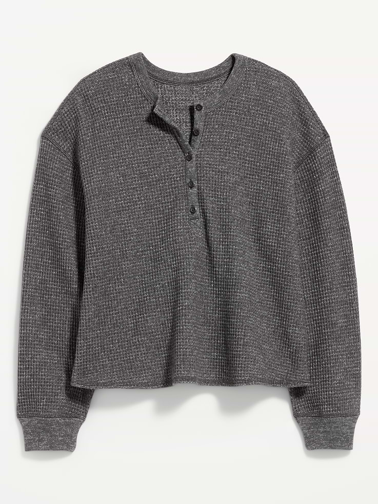 Image number 4 showing, Long-Sleeve Crew-Neck Henley T-Shirt
