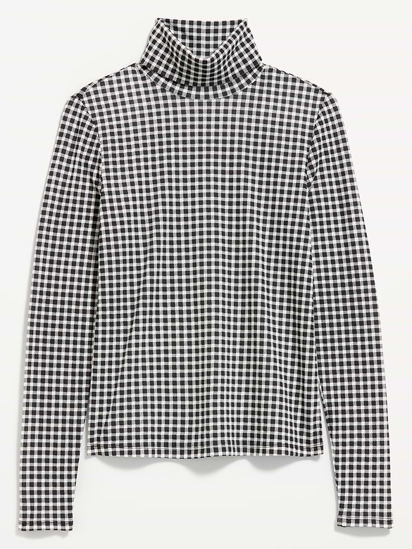 Slim-Fit Printed Turtleneck