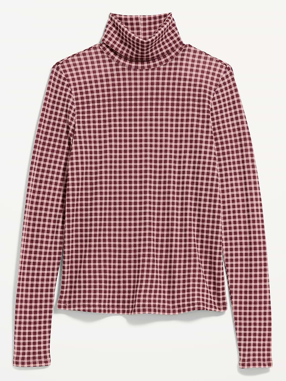 Slim-Fit Printed Turtleneck