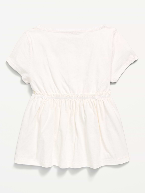 Short-Sleeve Henley Top for Girls
