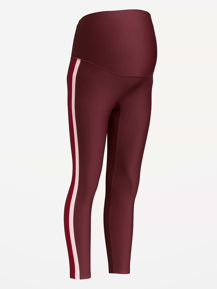 Image number 4 showing, Maternity Full-Panel PowerSoft Striped 7/8 Leggings