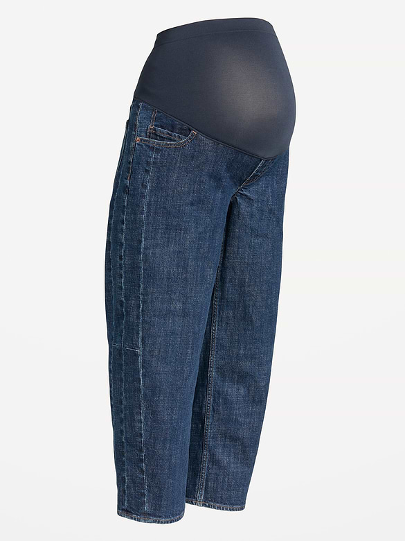 Maternity Full-Panel Barrel Ankle Jeans