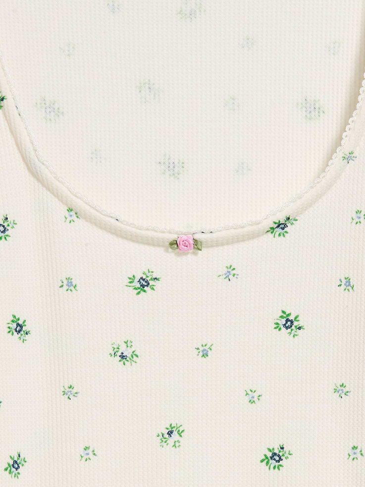 Image number 4 showing, Waffle-Textured Long-Sleeve Pajama Top