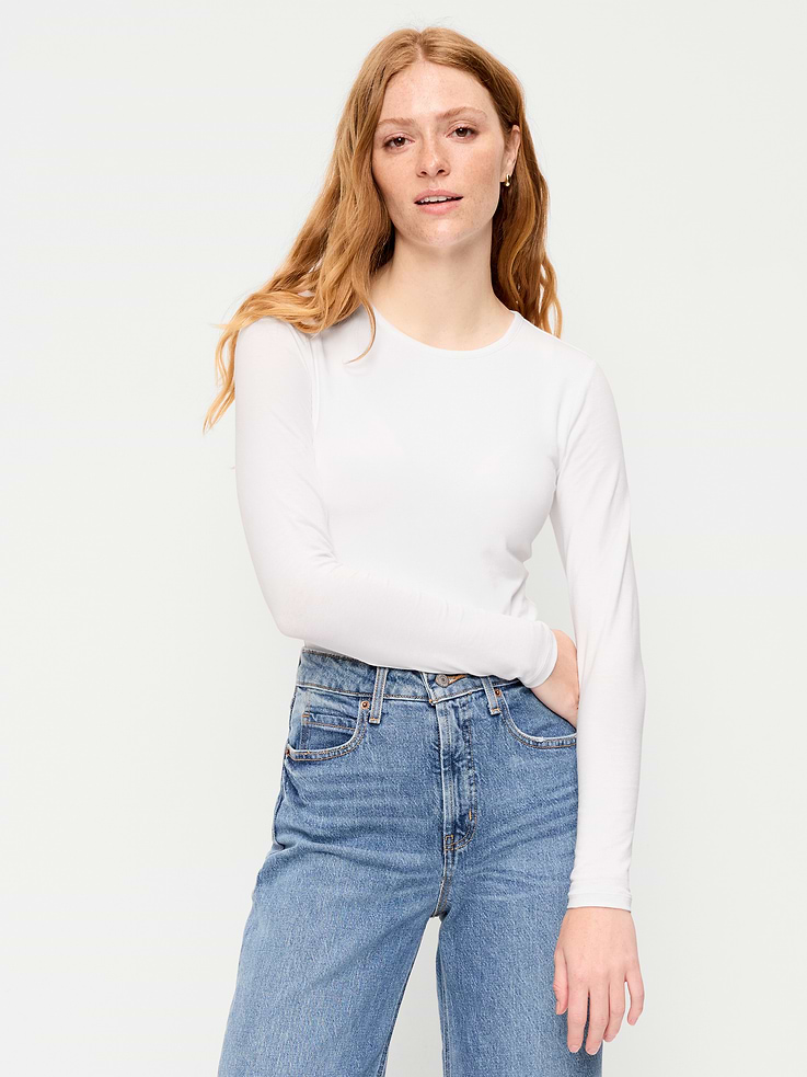Image number 1 showing, Long-Sleeve Crew-Neck Bodysuit