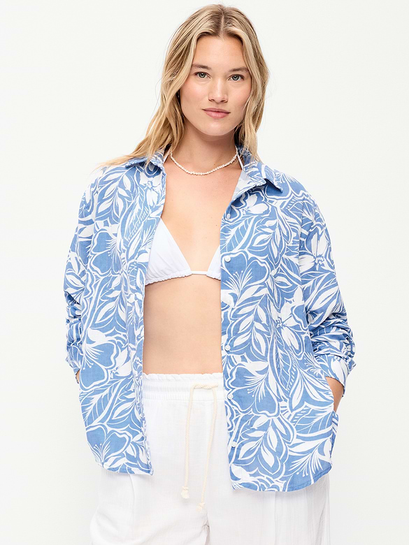 Open-Back Button-Down Shirt