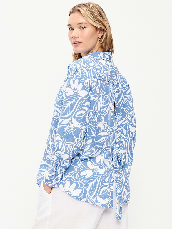 Open-Back Button-Down Shirt