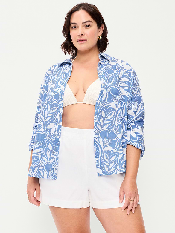 Open-Back Button-Down Shirt