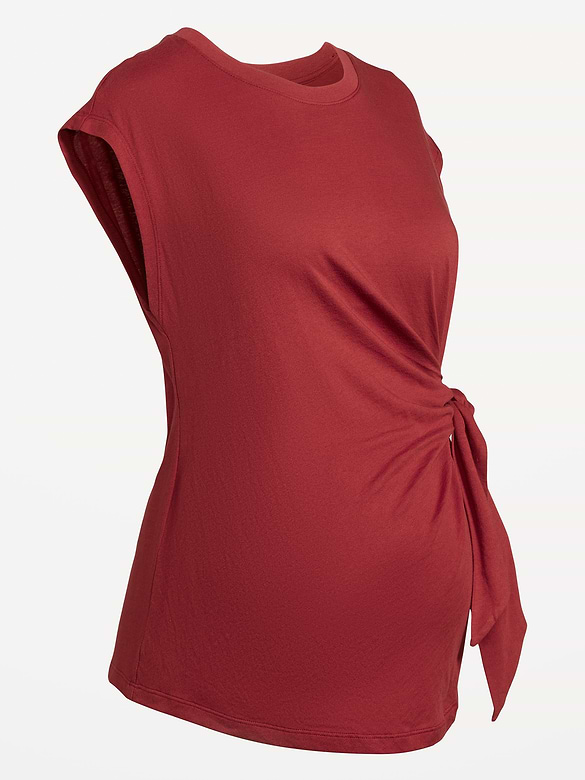 Maternity Side-Tie Jersey Top