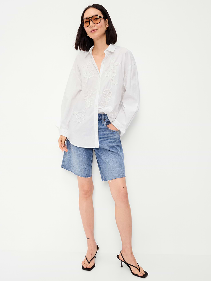 Image number 3 showing, Oversized Button-Down Boyfriend Shirt