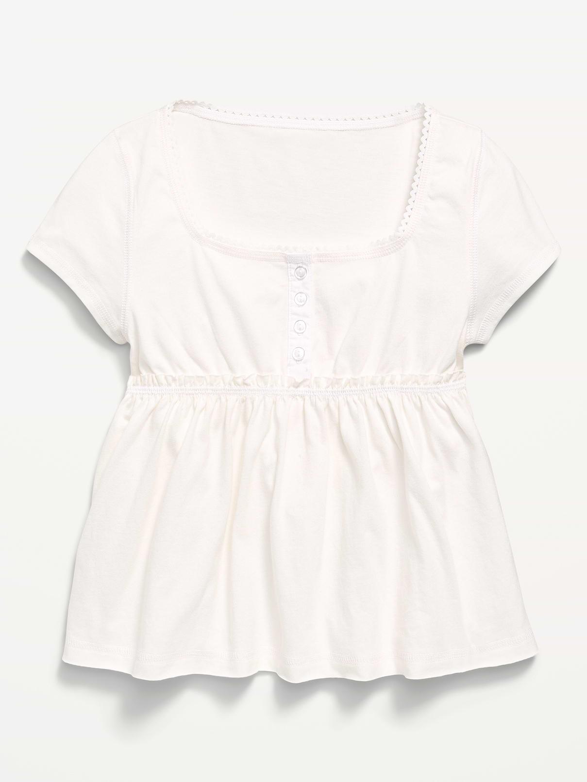 Image number 1 showing, Short-Sleeve Henley Top for Girls