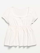 Image number 1 showing, Short-Sleeve Henley Top for Girls