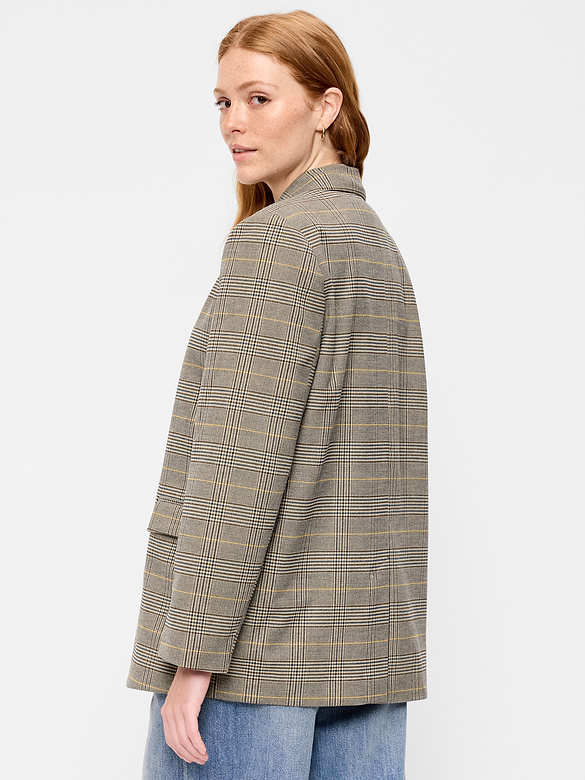 Oversized Twill Double-Breasted Blazer