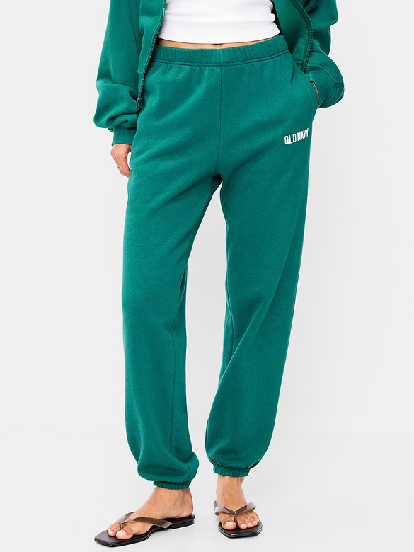 High-Waisted Cinched-Ankle Sweatpants