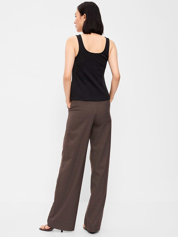 High-Waisted Taylor Trouser Wide-Leg Pants