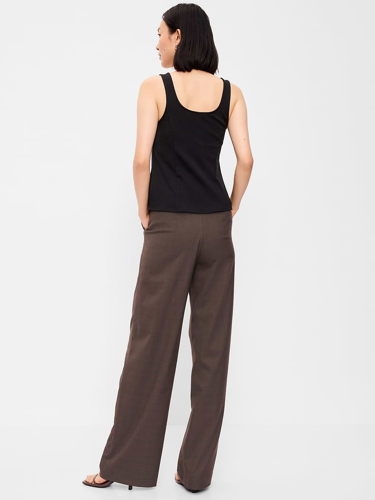 Image number 3 showing, High-Waisted Taylor Trouser Wide-Leg Pants