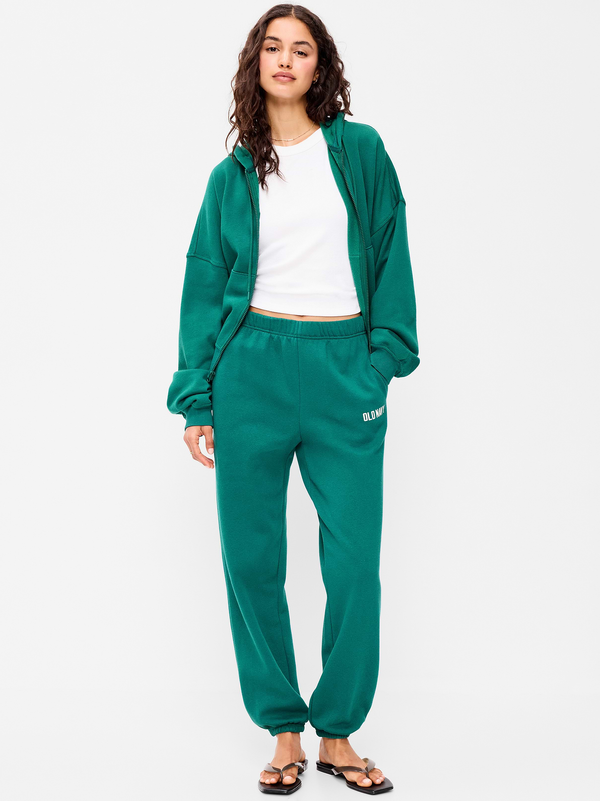 High-Waisted Cinched-Ankle Sweatpants