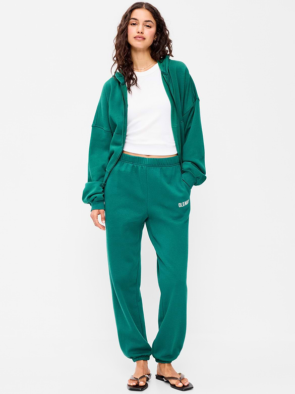 High-Waisted Cinched-Ankle Sweatpants