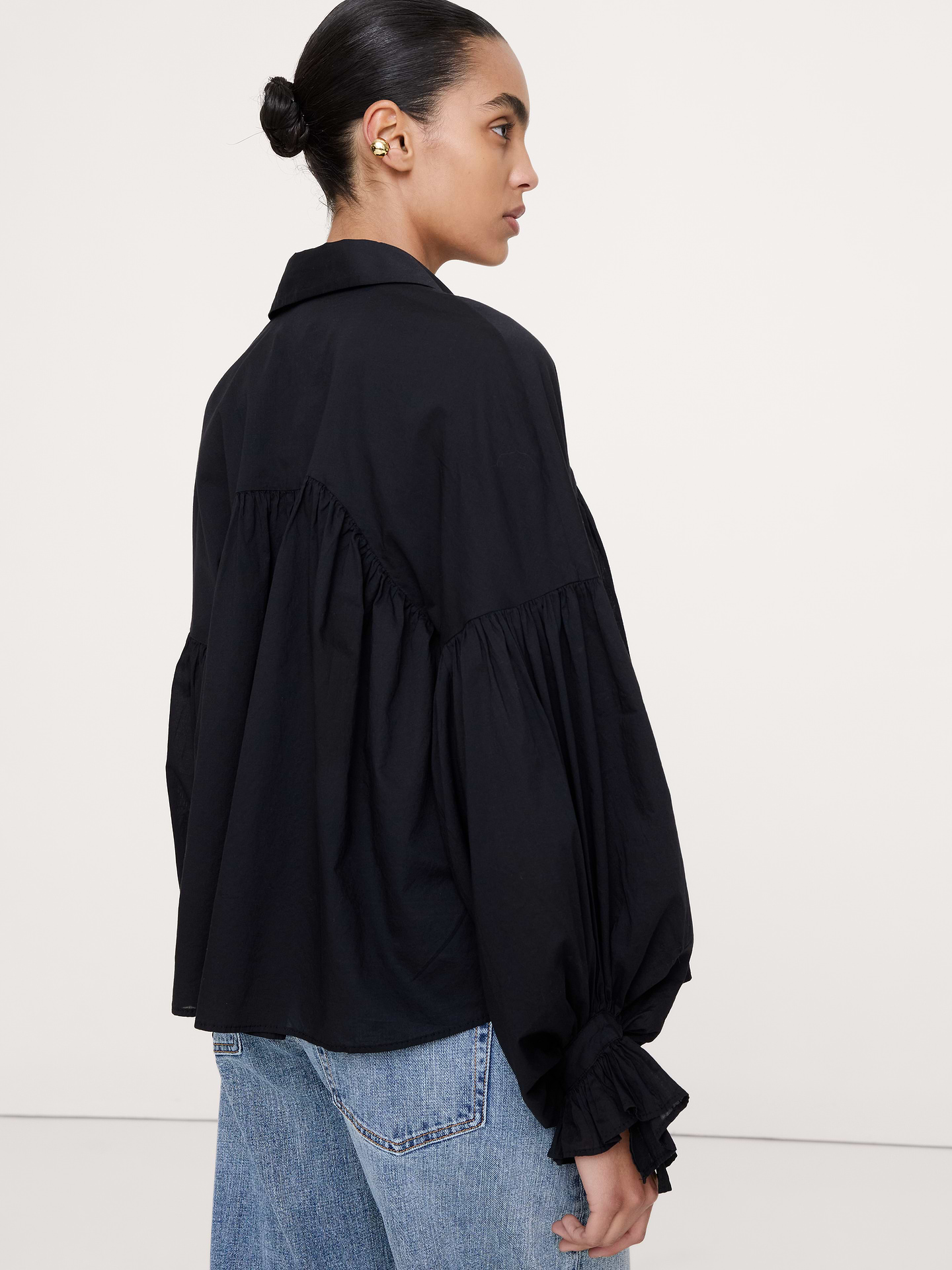 Image number 2 showing, Cotton Balloon-Sleeve Shirt