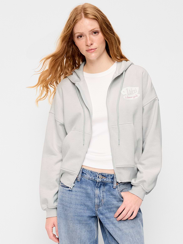 Oversized Full-Zip Graphic Hoodie Sweatshirt