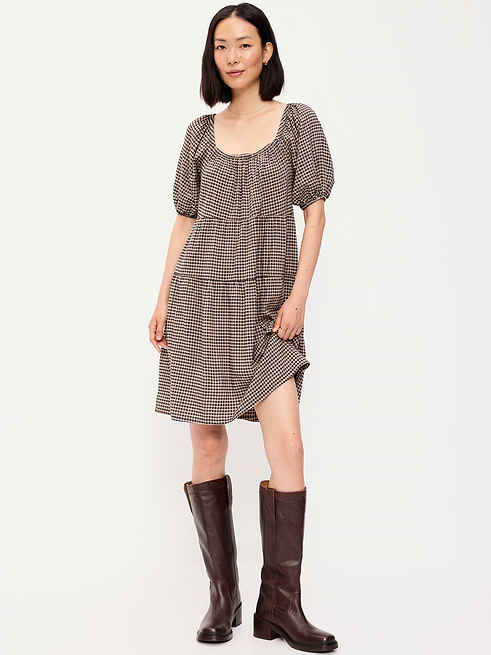Puff Puff-Sleeve Smocked Mini Swing Dress on clearance at Old Navy — 60% off