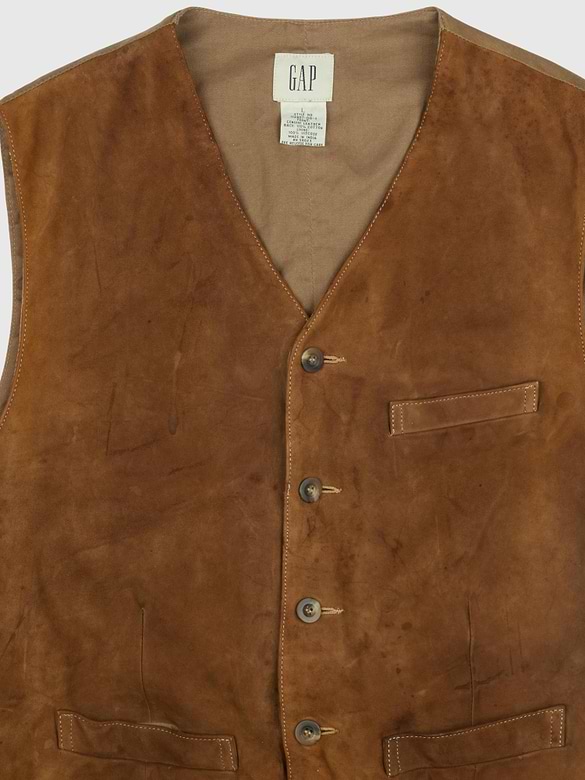 GapVintage Mens 90s Leather Vest - L